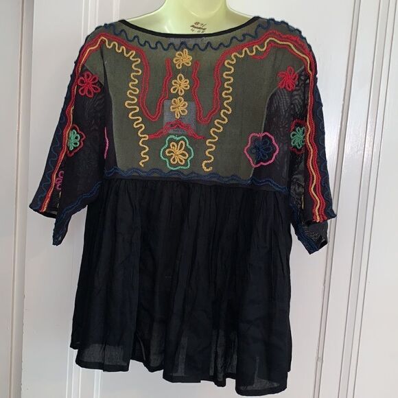 NWT Free Generation black boho blouse - Picture 4 of 9